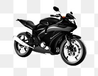 Black sports bike 3D illustration