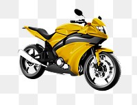 Yellow sports bike 3D illustration