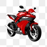 Red sports bike 3D illustration