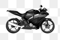 Black sports bike 3D illustration