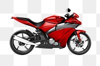 Red sports bike 3D illustration