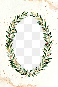 Olive branches wreath png green botanical