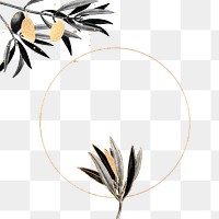 Round frame png glitter gold pattern