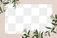 Botanical frame png olive branches pattern