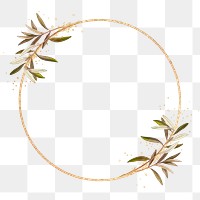 Round frame png glitter gold pattern