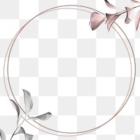 Round copper frame with foliage pattern design element