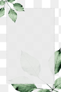 Rectangle silver frame with foliage pattern design element