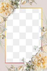 Blank blooming floral frame design element