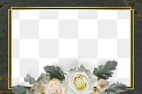 Golden rectangle floral frame design element