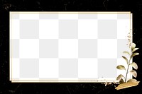 Black frame png with golden leaf