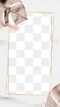 Marble frame png with dry leaf