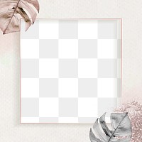 Abstract frame png with leaf and glitter 