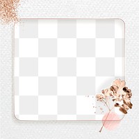 Abstract frame png with golden leaf and glitter 