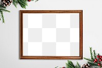 Wooden Christmas picture frame mockup