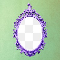 Baroque oval frame mockup on a pistachio green background