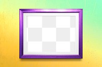 Purple photo frame mockup on a gradient background 