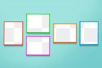 Picture frame mockups on a mint green background 