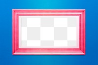Pink photo frame mockup on a blue background 