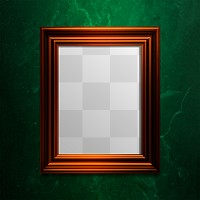 Copper photo frame mockup on a green background 