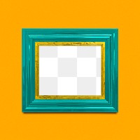 Green frame mockup with an orange background 