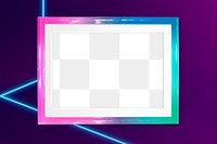 Ombre photo frame mockup on a neon background 