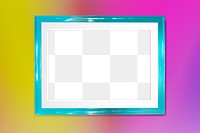 Turquoise photo frame mockup on a gradient background 