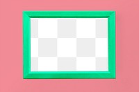 Green photo frame mockup on a pink background 