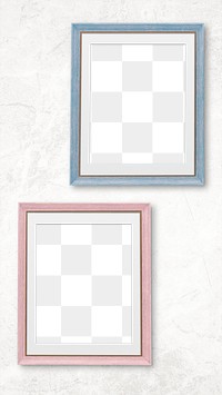 Photo frame mockups on a wall 