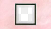 Black photo frame mockup on a pink wall 