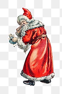 Santa Claus with a doll sticker  transparent png