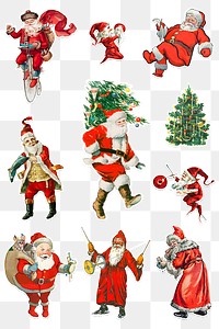 Santa Claus sticker set  transparent png