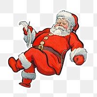 Santa Claus with a list on his hand sticker  transparent png