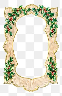 Blank wooden frame with leaves sticker transparent png