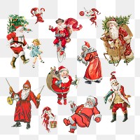 Santa Claus sticker set  transparent png