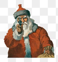 Santa Claus aiming a handgun transparent png