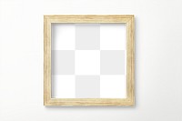 Minimal wooden frame mockup on a wall 