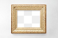 Vintage picture frame mockup on a wall 