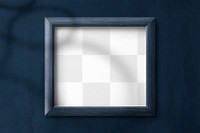 Blue picture frame mockup on a navy blue background 