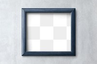 Minimal blue frame mockup on a gray wall 