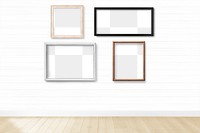 Picture frame mockups on a wall 