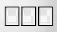 Picture frame mockups on a wall 