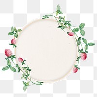 Round clover flower frame transparent png 