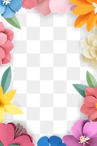 Colorful and tropical floral frame transparet png