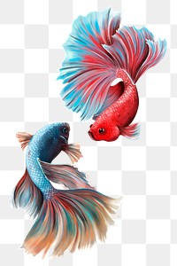 Colorful betta fishes design element