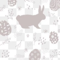 Neutral gray Easter pattern transparent png