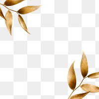 Golden olive leaves frame design element