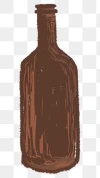 Brown glass bottle element transparent png