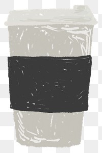 Hot drink paper cup element transparent png