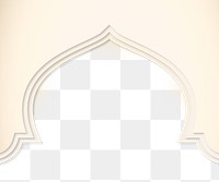 Beige mosque frame transparent png 