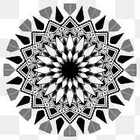 Black arabesque patterned design element transparent png
